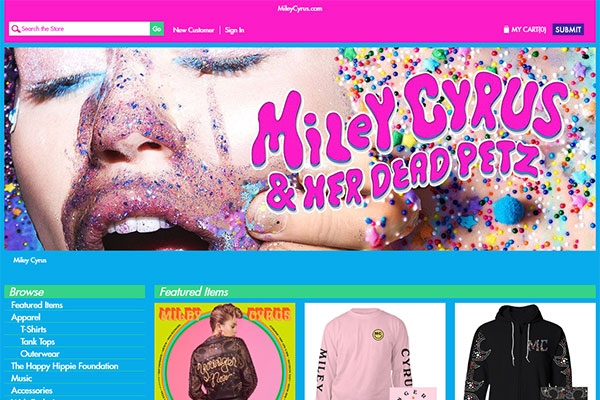 Miley Cyrus E-Commerce Site